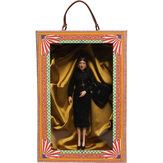 Dolce & Gabbana Black Dress Ceramic Porcelain Fashion Leather Sicily Dolls SMY11085