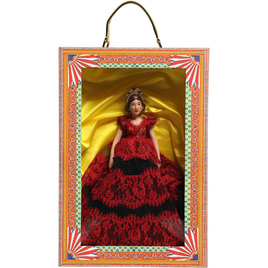 Dolce & Gabbana Red Dress Ceramic Porcelain Fashion Box Leather Sicily Dolls SMY11090