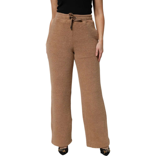 Dolce & Gabbana Brown Logo Plaque Sweatpants Straight Pants PAN76278-40