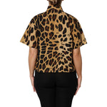 Dolce & Gabbana Brown Leopard Short Sleeve Collared Polo Top TSH878619-44