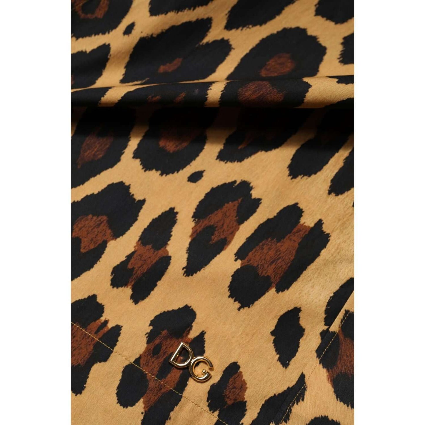 Dolce & Gabbana Brown Leopard Short Sleeve Collared Polo Top TSH878619-44