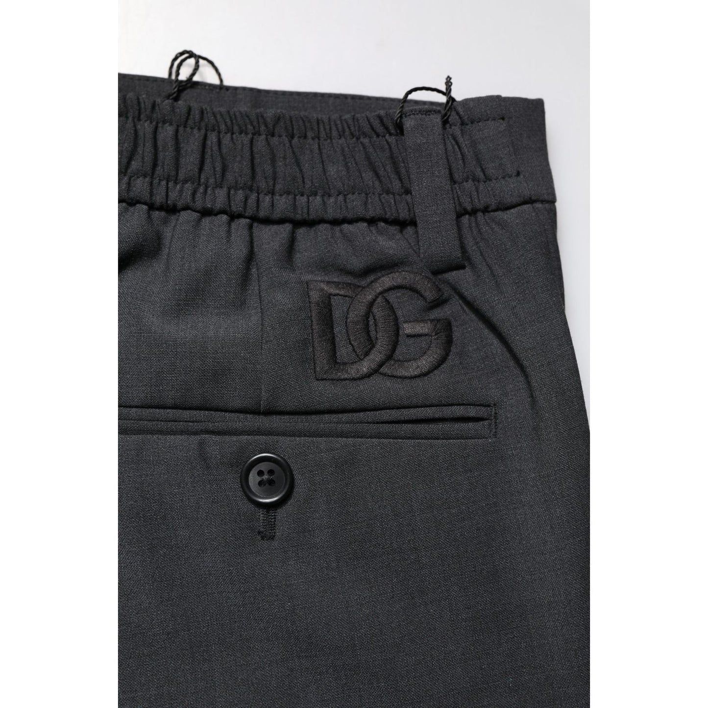 Dolce & Gabbana Black Wool Dress Slim Formal Pants