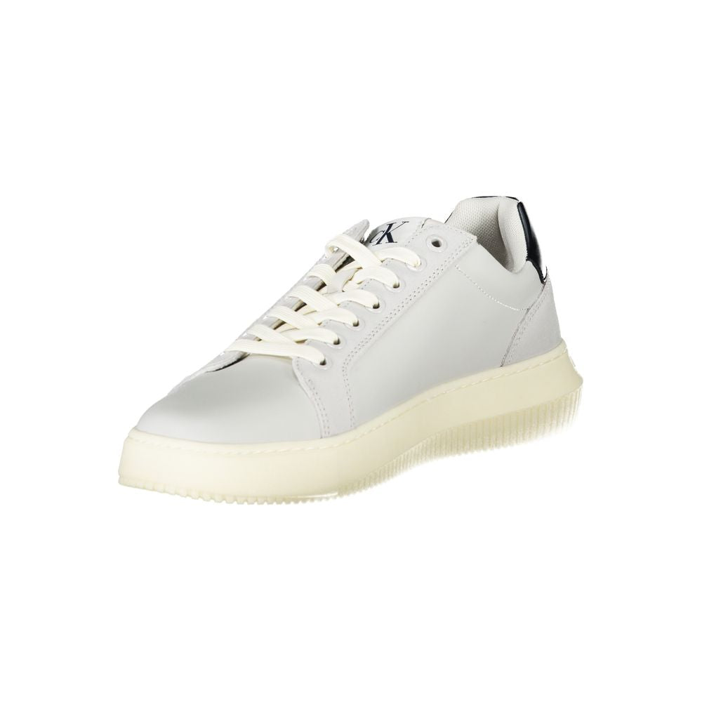 Calvin Klein White Polyurethane Men's Sneaker 1728,67403481248,Calvin Klein,EU40/US7,EU41/US8,EU42/US9,EU43/US10,EU44/US11,EU45/US12,Gray,Low Tops - Sneakers - Shoes,Men,New with tags,Shoes,Sneakers - Shoes