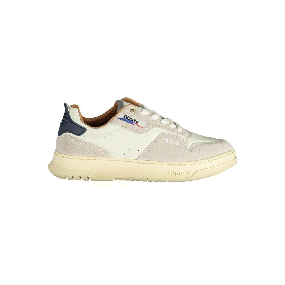 Blauer White Polyurethane Men Sneaker 1728,67403481248,Athletic - Sneakers - Shoes,Blauer,EU40/US7,Men,New with tags,Shoes,Sneakers - Shoes,White