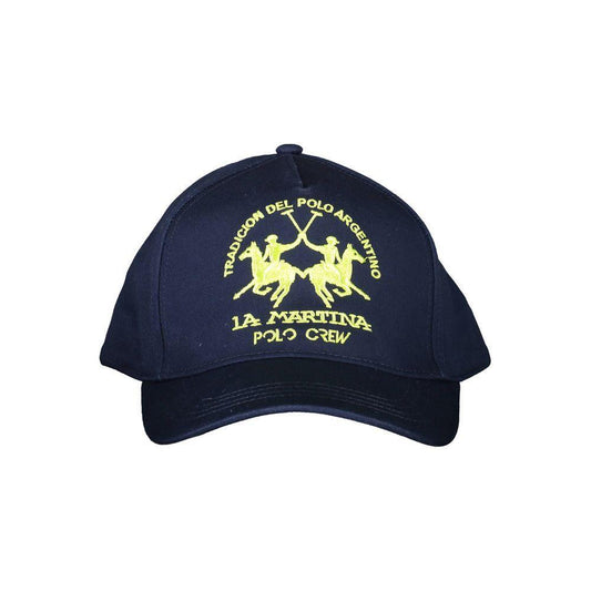La Martina Blue Cotton Men Cap LA-37970