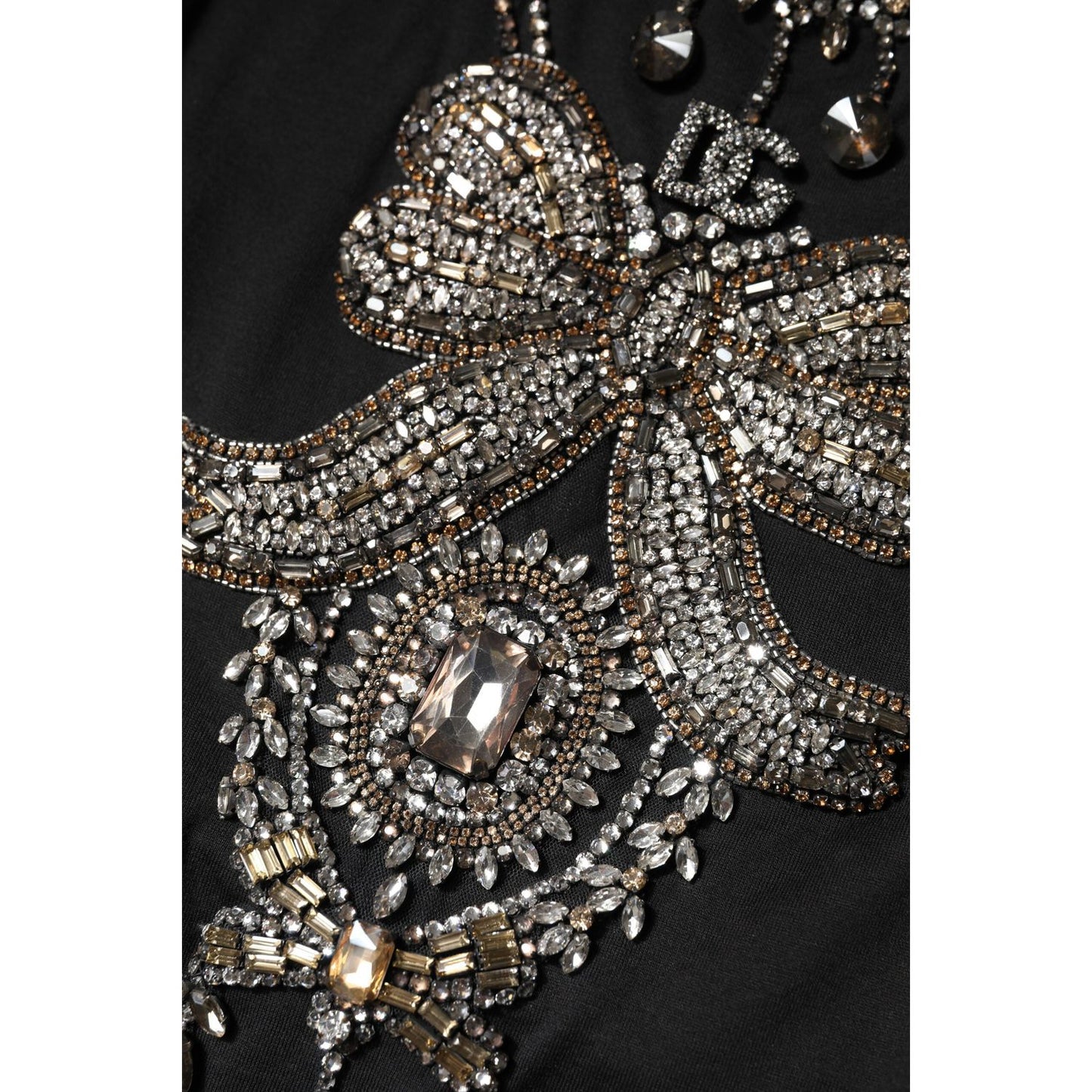 Dolce & Gabbana Black Cotton Rhinestone Embellished Tank Top DR81735-40