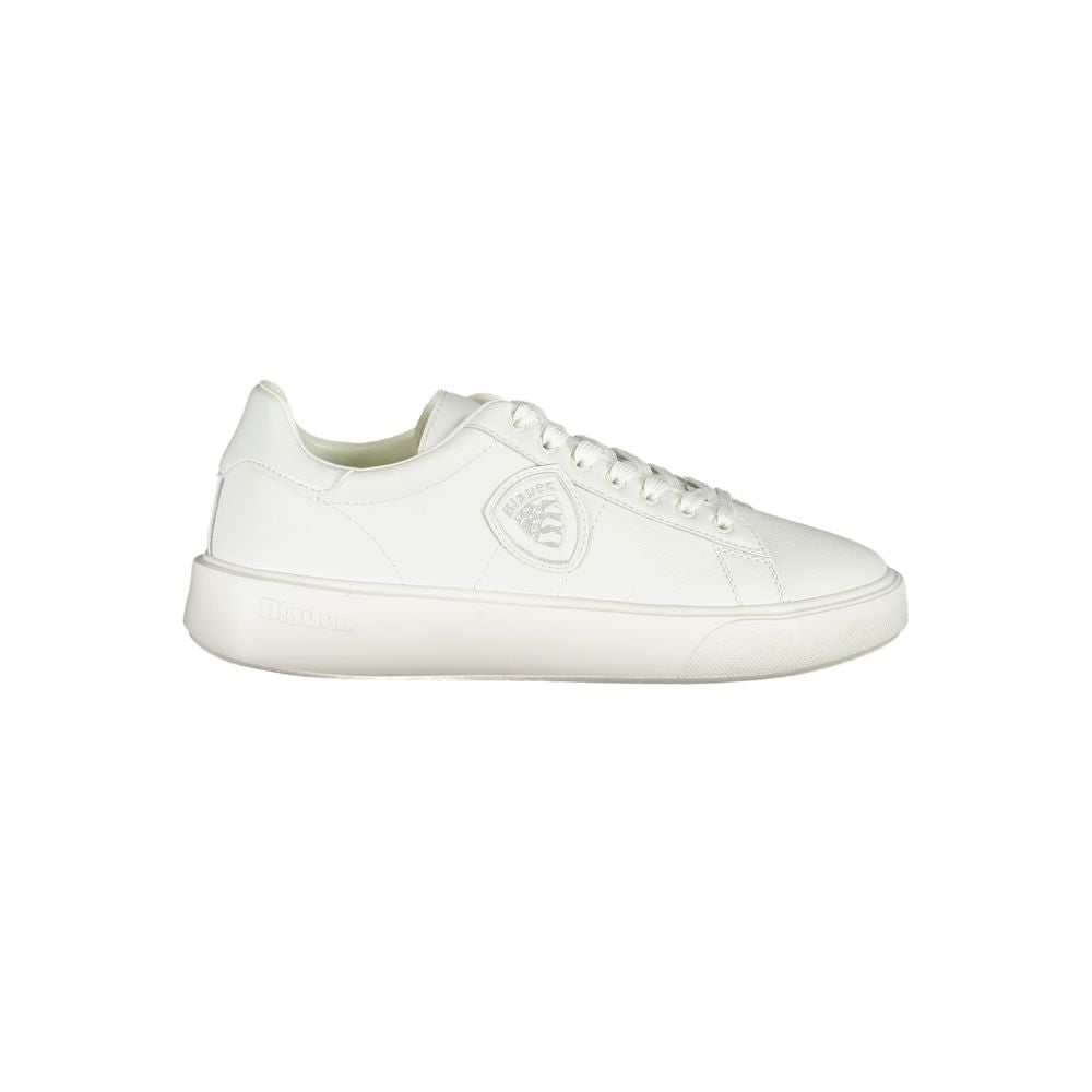 Blauer White Polyurethane Men Sneaker 1728,67403481248,Athletic - Sneakers - Shoes,Blauer,EU44/US11,EU45/US12,Men,New with tags,Shoes,Sneakers - Shoes,White