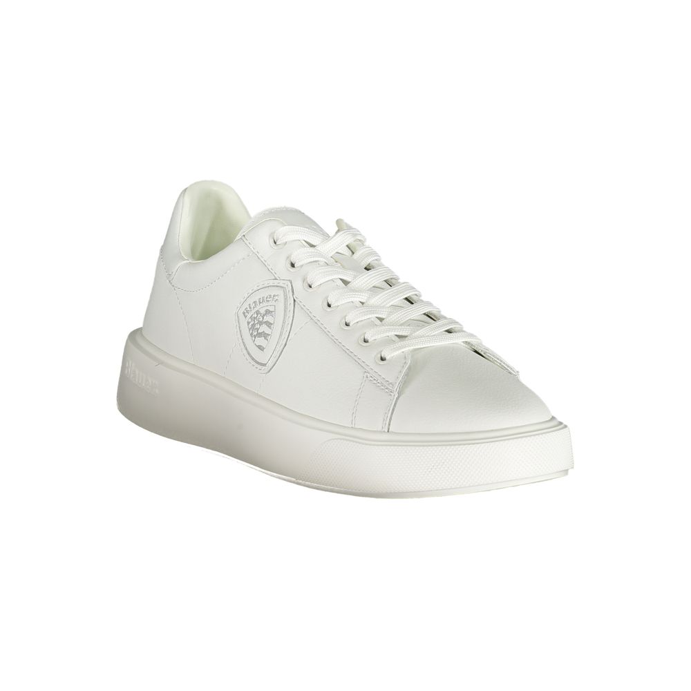 Blauer White Polyurethane Men Sneaker 1728,67403481248,Athletic - Sneakers - Shoes,Blauer,EU44/US11,EU45/US12,Men,New with tags,Shoes,Sneakers - Shoes,White