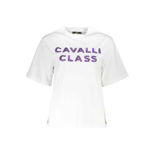 Cavalli Class Bianco Cotton Women T-Shirt 1728,67403481248,Cavalli Class,Clothing,New with tags,S,T-Shirts - Clothing,T-Shirts - T-Shirts - Clothing,White,Women,XS