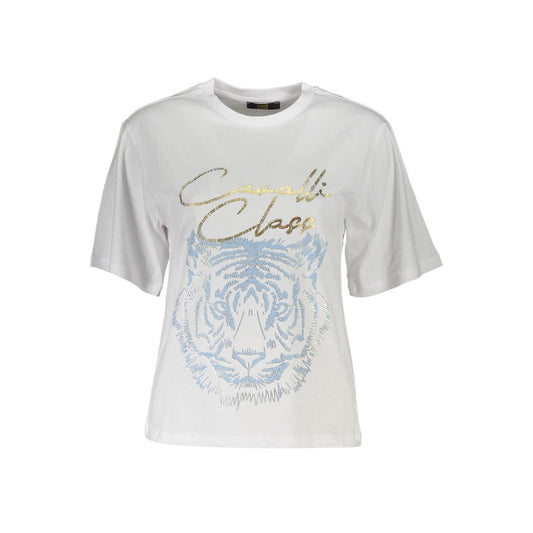 Cavalli Class Bianco Cotton Women T-Shirt 1728,67403481248,Cavalli Class,Clothing,New with tags,T-Shirts - Clothing,T-Shirts - T-Shirts - Clothing,White,Women,XS
