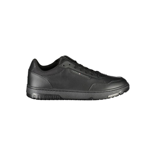 Tommy Hilfiger Black Leather Men Sneaker 1728,67403481248,Athletic - Sneakers - Shoes,Black,EU40/US7,EU44/US11,Men,New with tags,Shoes,Sneakers - Shoes,Tommy Hilfiger