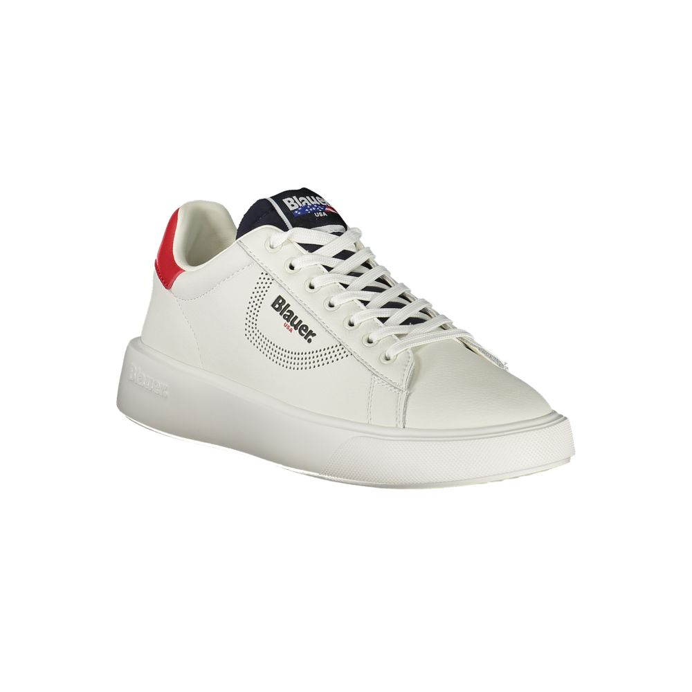 Blauer Bianco Polyurethane Men Sneaker 1728,67403481248,Athletic - Sneakers - Shoes,Blauer,EU40/US7,EU41/US8,EU42/US9,EU43/US10,EU44/US11,EU45/US12,EU46,Men,New with tags,Shoes,Sneakers - Shoes,White