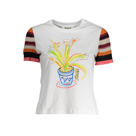 Desigual Bianco Cotton Women T-Shirt 1728,67403481248,Clothing,Desigual,M,New with tags,T-Shirts - Clothing,T-Shirts - T-Shirts - Clothing,White,Women,XL,XXL
