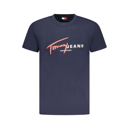 Tommy Hilfiger Blue Cotton Men T-Shirt TO-38477-S