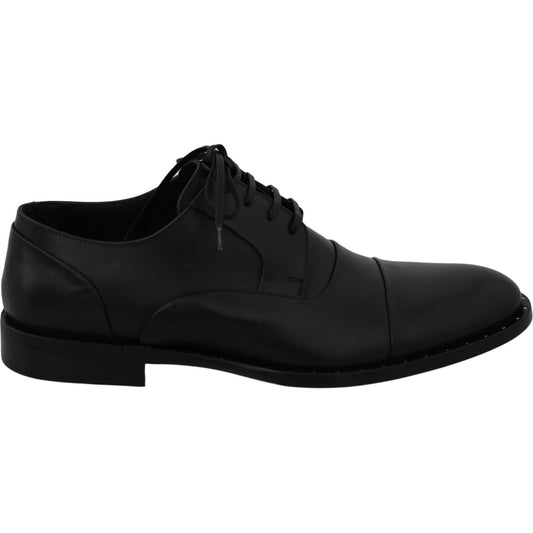 Dolce & Gabbana Black Leather Derby Formal Shoes 1728,67345645728,Black,Dolce & Gabbana,EU39/US6,Formal - Men - Shoes,Material: Leather,Men,Men - Shoes,New with tags,Oxfords and Derbies - Shoes,Shoes