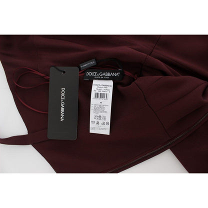 Dolce & Gabbana Bordeaux Stretch Full Length Sheath Dress