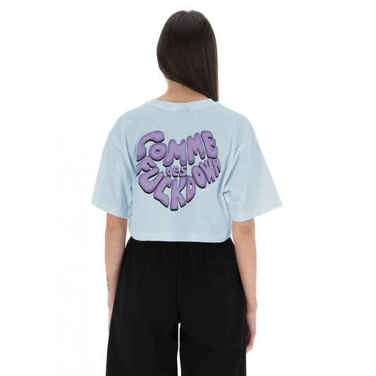 Comme Des Fuckdown Blue Cotton Tops & T-Shirt CO-15660-S