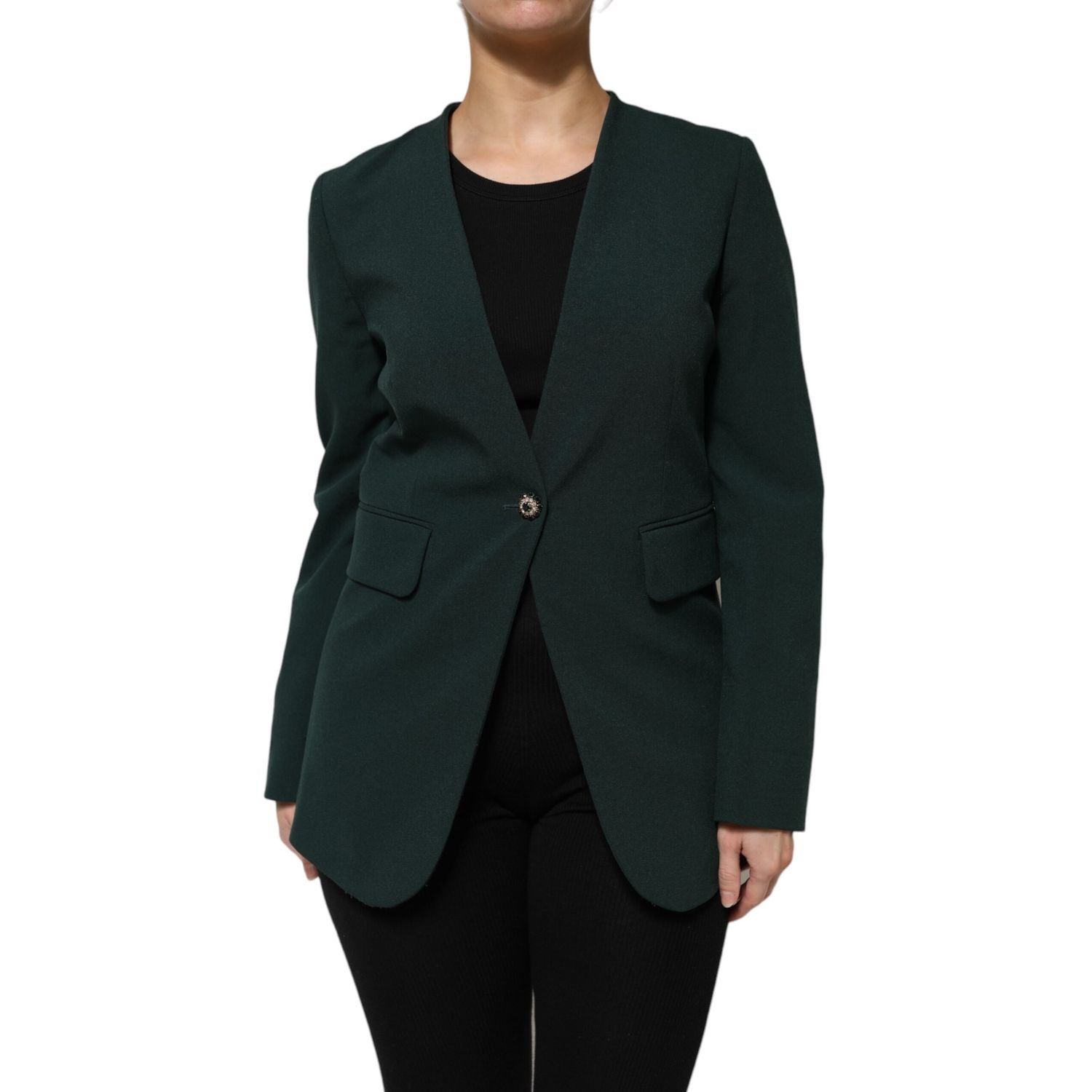Maison Margiela Green Single Breasted One Button Coat Jacket