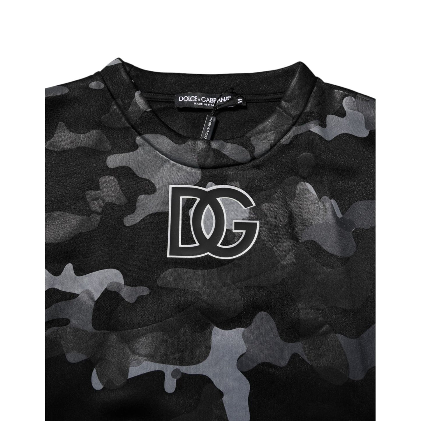 Dolce & Gabbana Black Camouflage Pullover Sweatshirt Sweater