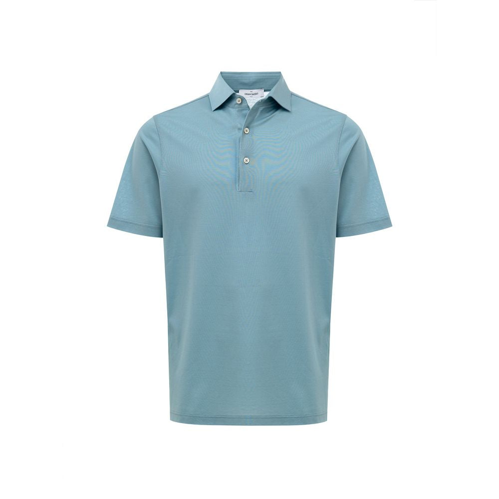 Gran Sasso Blue Cotton Polo Shirt GR-944420051436-IT50 | L