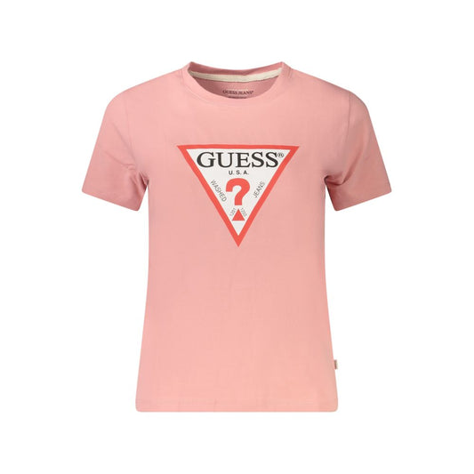 Guess Jeans Pink Cotton Tops & T-Shirt GU-39066-S