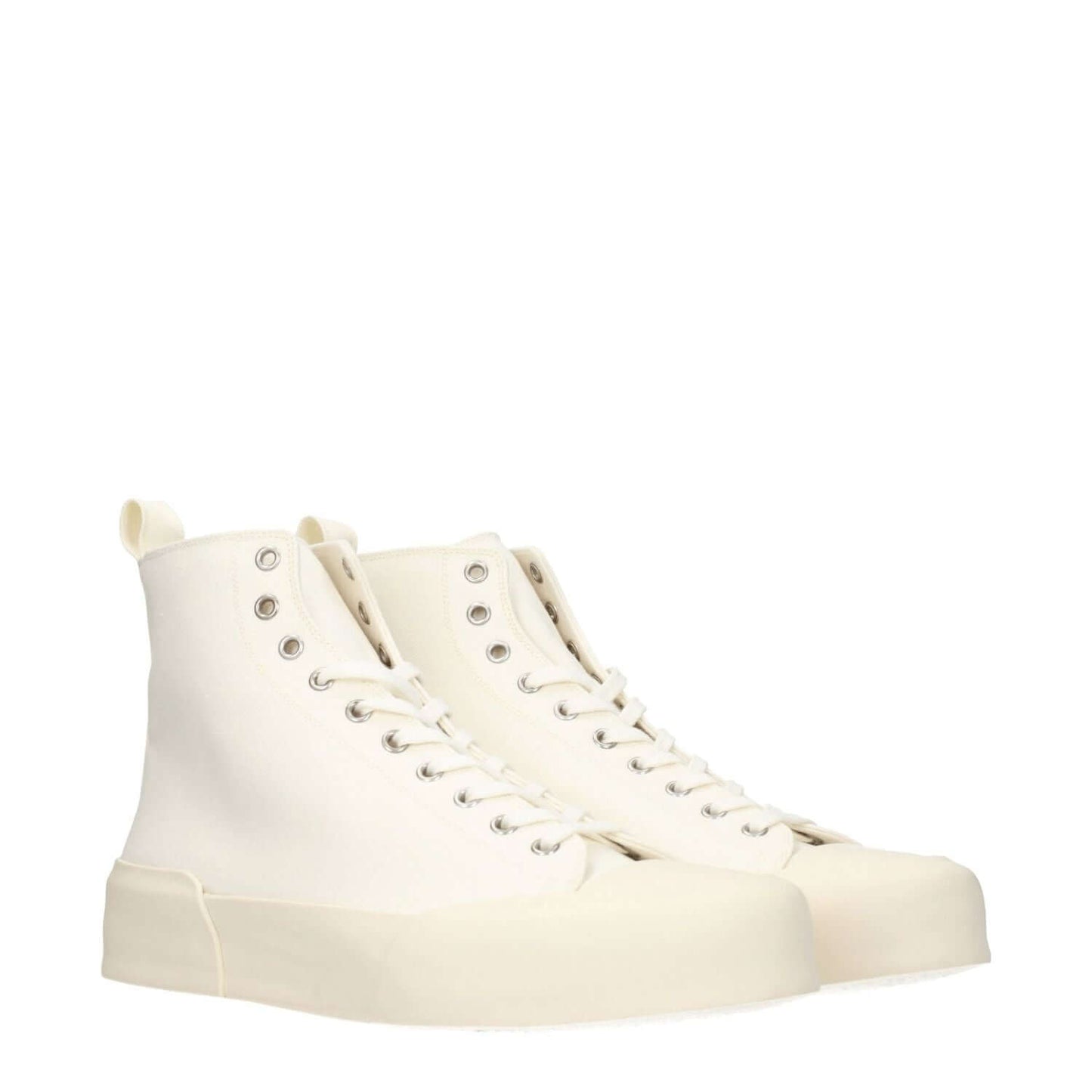 Jil Sander Beige Fabric High Top Sneakers
