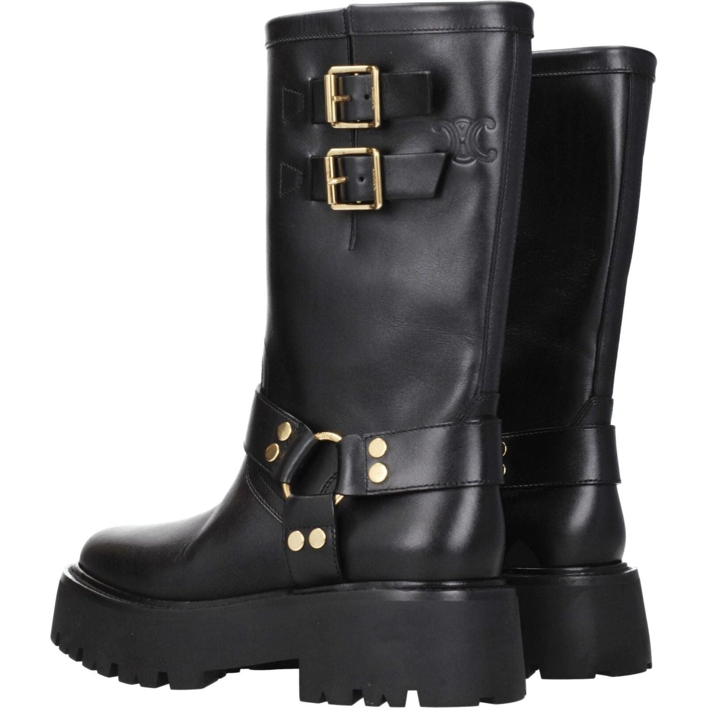 Celine Gold Leather Ankle Boots CE-8547288580361-EU41/US11