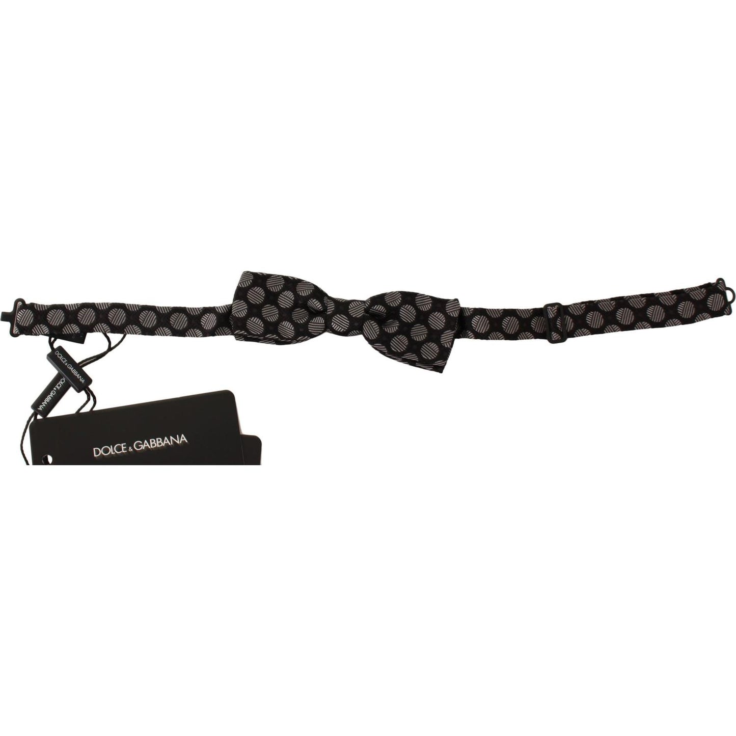 Dolce & Gabbana Dark Gray Silk Polka Dot Jacquard Men Bow Tie Papillon