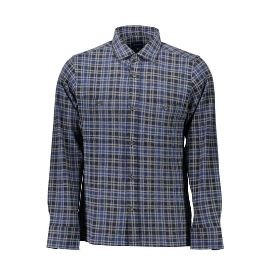 Gant Blu Cotton Mens Shirt 1728,67403481248,Blue,Clothing,Gant,M,Men,Men - Clothing,New with tags,Pattern - Shirts - Clothing,S,Shirts - Clothing,Shirts - Men - Clothing