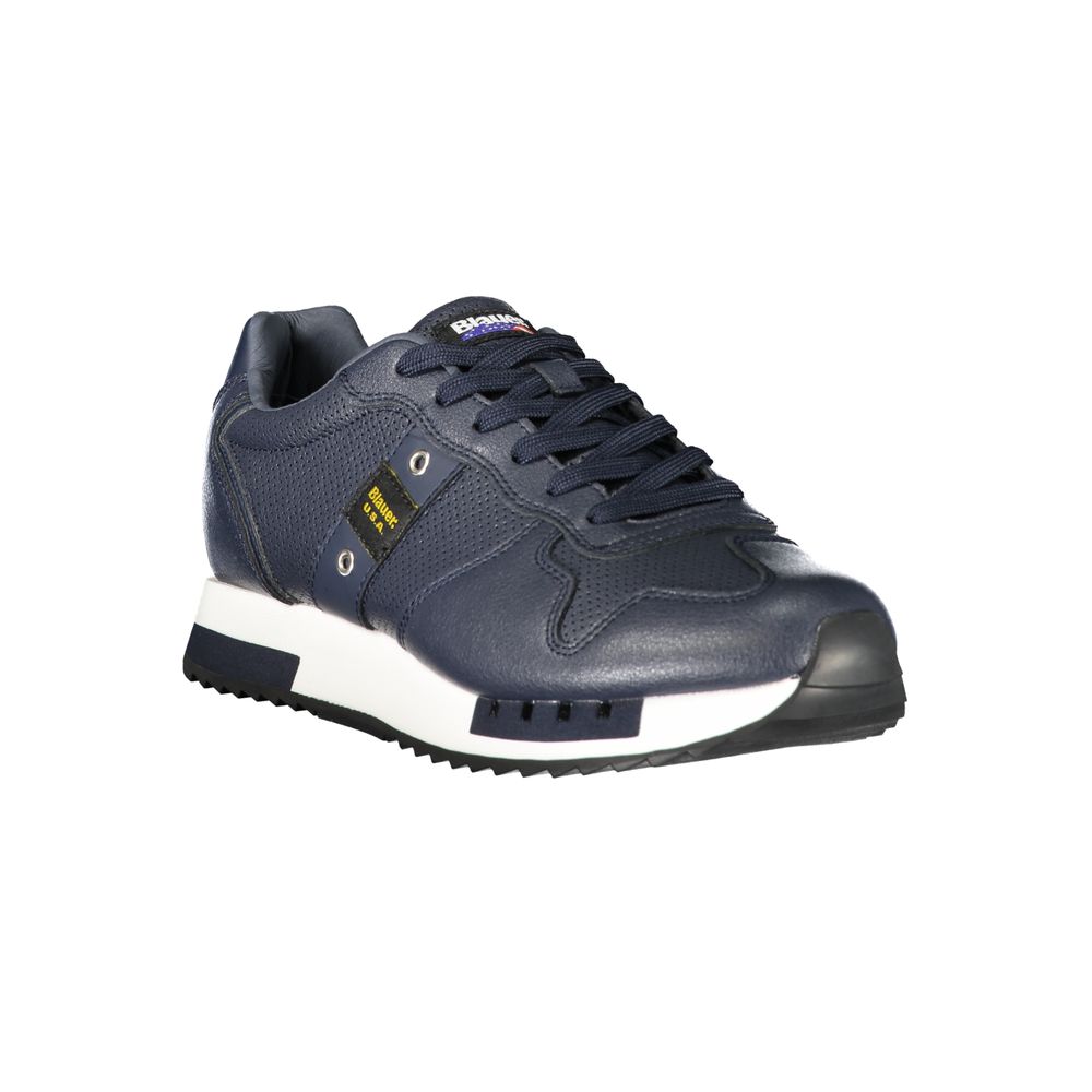 Blauer Blue Polyurethane Men's Sneaker 1728,67403481248,Athletic - Sneakers - Shoes,Blauer,Blue,EU40/US7,EU42/US9,EU43/US10,EU44/US11,EU45/US12,Men,New with tags,Shoes,Sneakers - Shoes