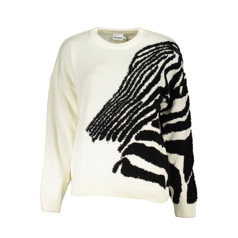 Desigual White Cotton Sweater DE-24904-L