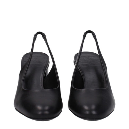 Max Mara Black Leather High Heel Pumps