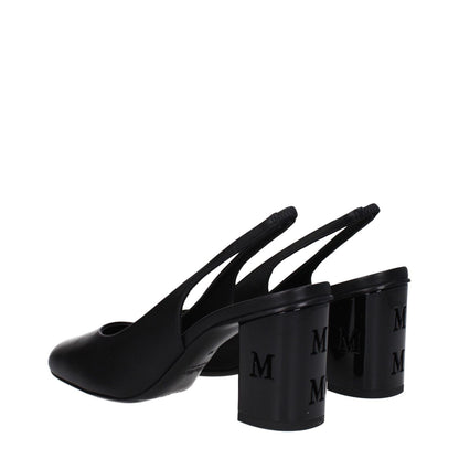 Max Mara Black Leather High Heel Pumps