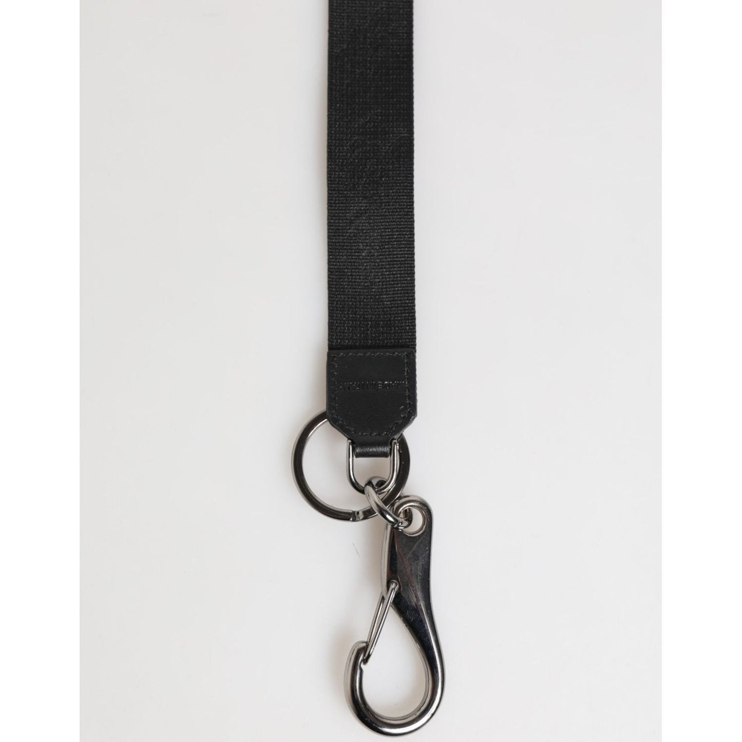 Dolce & Gabbana Black Red Polyester DG Logo Silver Men Keychain Keyring SMY11132
