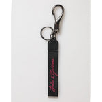 Dolce & Gabbana Black Red Polyester DG Logo Silver Men Keychain Keyring SMY11132