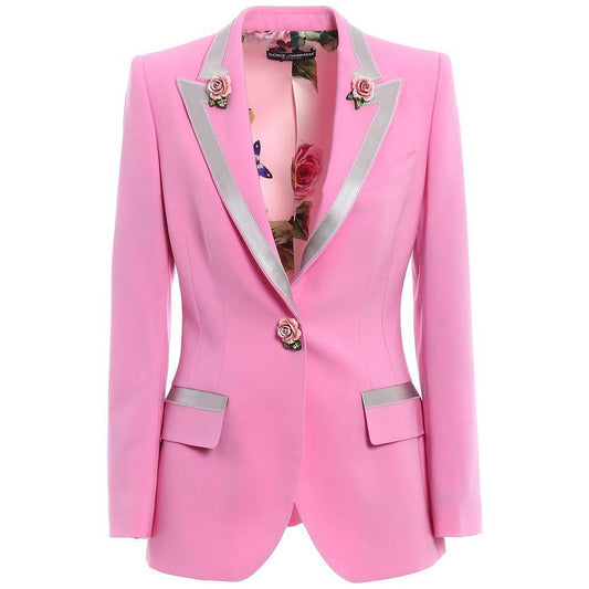 Dolce & Gabbana Pink Wool Jackets & Coat DO-15963-IT36|XXS