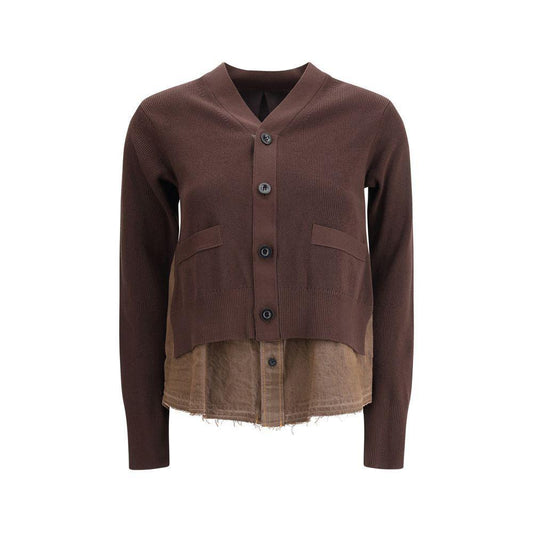 Sacai Cardigan with denim panel SA-2507968601-3