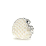 Self-Portrait Pearl Heart Clutch Bag SEAW25307CCREAMBB