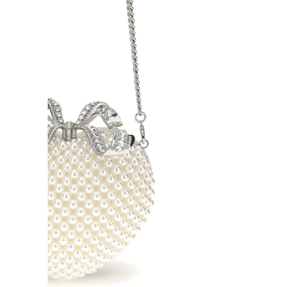 Self-Portrait Pearl Heart Clutch Bag SEAW25307CCREAMBB