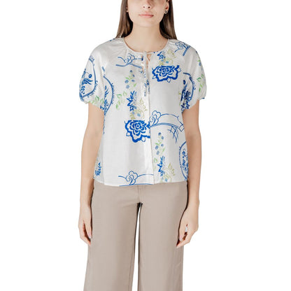 ICHI White Viscose Shortsleeve Shirt 1728,34 | XXS,71956299936,Clothing,ICHI,New with tags,Shirts - Clothing,Shortsleeve - Shirts - Clothing,White,Women