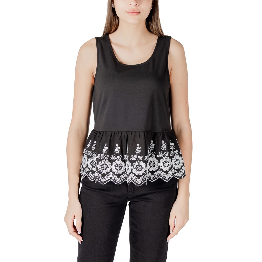 ICHI Black Cotton Tank Tops 1728,71956299936,Black,Clothing,ICHI,IT40|S,New with tags,T-Shirts - Clothing,Tank Tops - T-Shirts - Clothing,Women