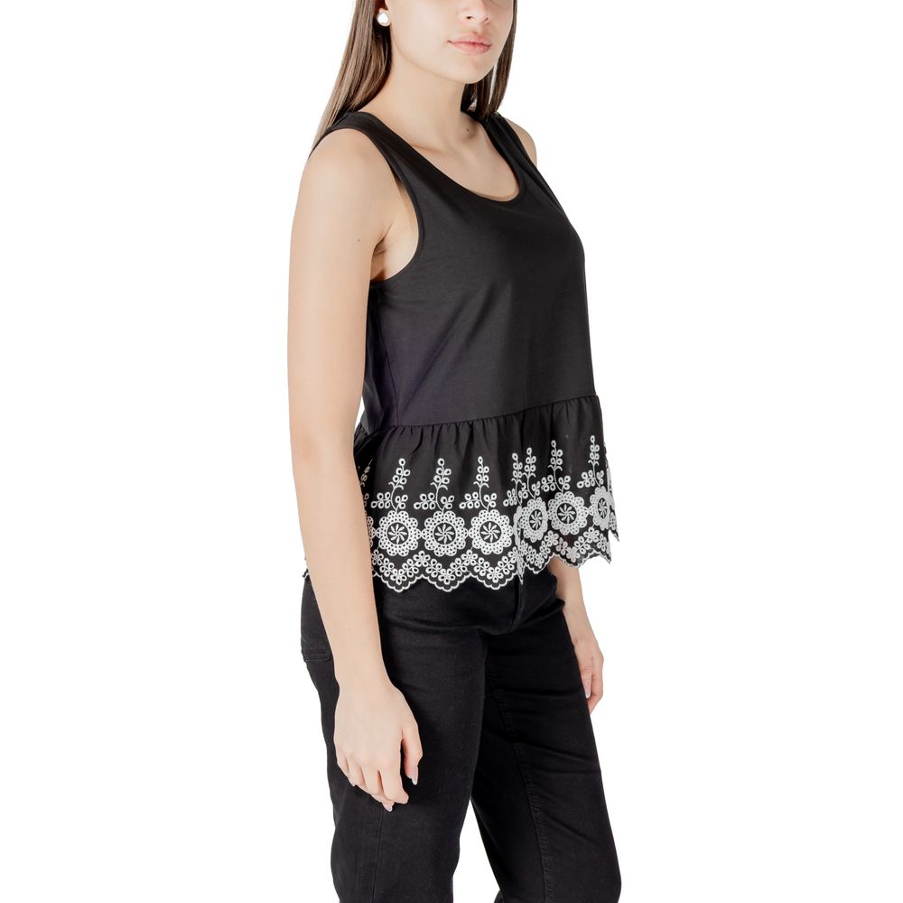 ICHI Black Cotton Tank Tops 1728,71956299936,Black,Clothing,ICHI,IT40|S,New with tags,T-Shirts - Clothing,Tank Tops - T-Shirts - Clothing,Women