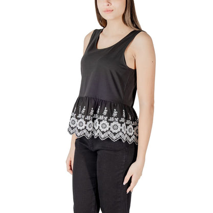 ICHI Black Cotton Tank Tops 1728,71956299936,Black,Clothing,ICHI,IT40|S,New with tags,T-Shirts - Clothing,Tank Tops - T-Shirts - Clothing,Women