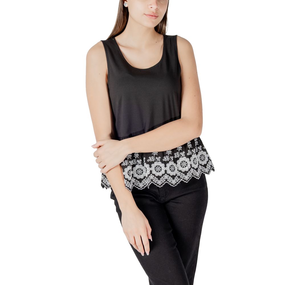 ICHI Black Cotton Tank Tops 1728,71956299936,Black,Clothing,ICHI,IT40|S,New with tags,T-Shirts - Clothing,Tank Tops - T-Shirts - Clothing,Women
