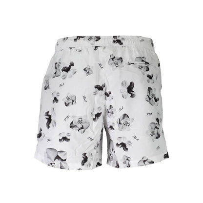 Karl Lagerfeld Bianco Polyester Men's Swim Boxer