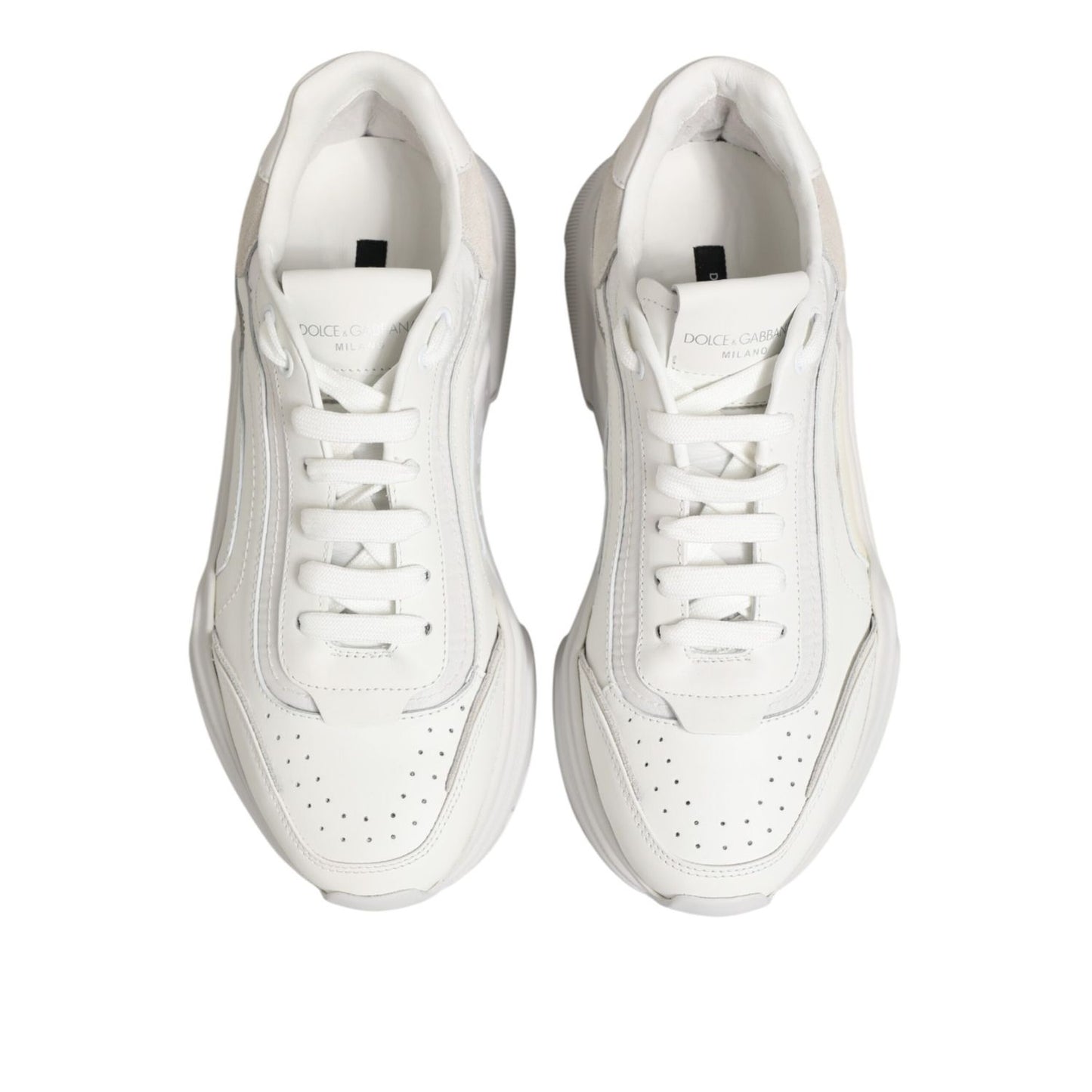 Dolce & Gabbana White Leather Daymaster Low Top Sneakers Shoes