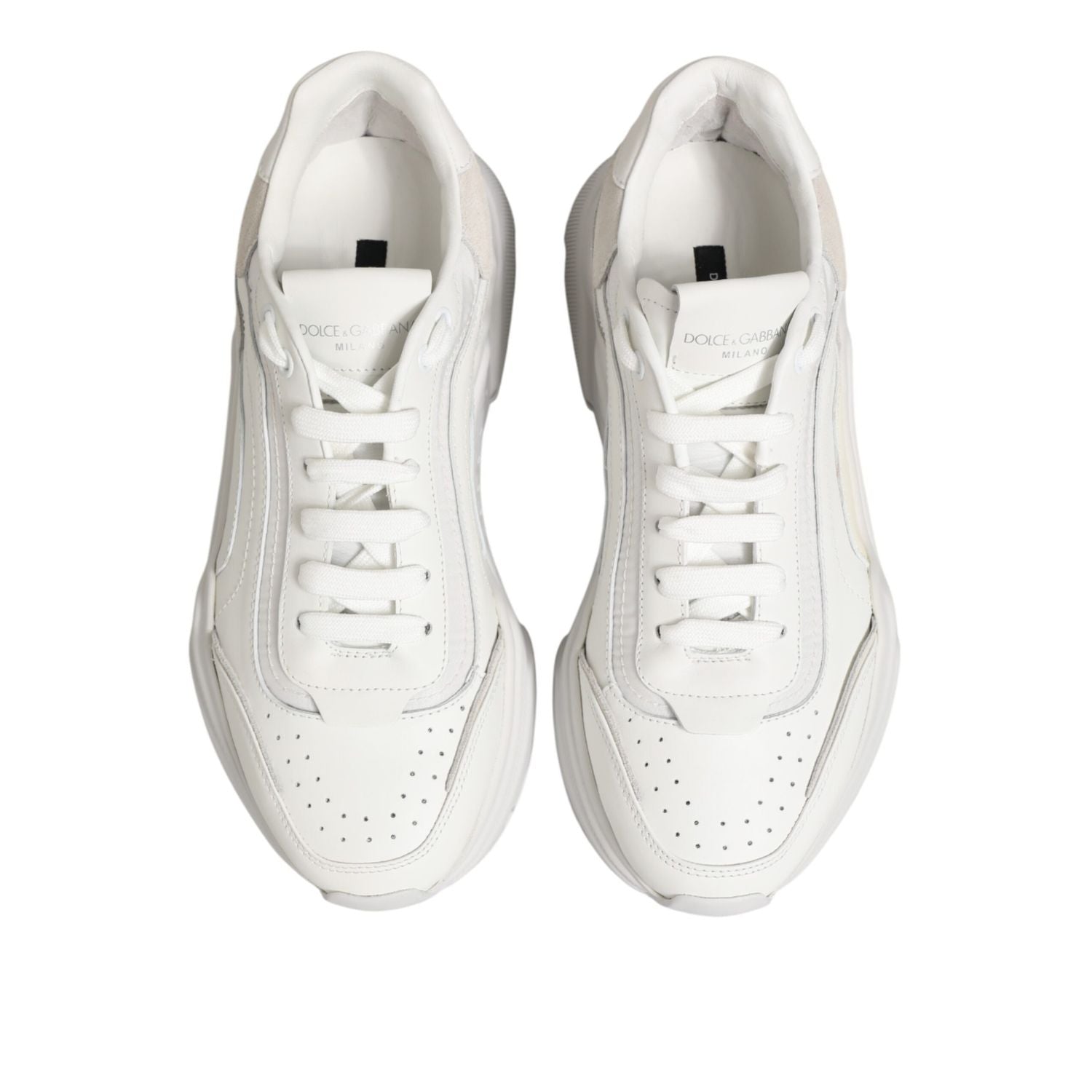 Dolce & Gabbana White Leather Daymaster Low Top Sneakers Shoes