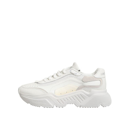 Dolce & Gabbana White Leather Daymaster Low Top Sneakers Shoes