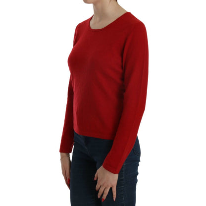 MILA SCHÖN Cashmere Red Round Neck Pullover Top Sweater