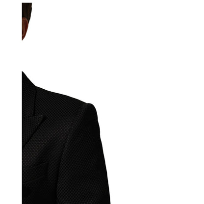 Dolce & Gabbana Black Cotton Double Breasted 2 Button Blazer